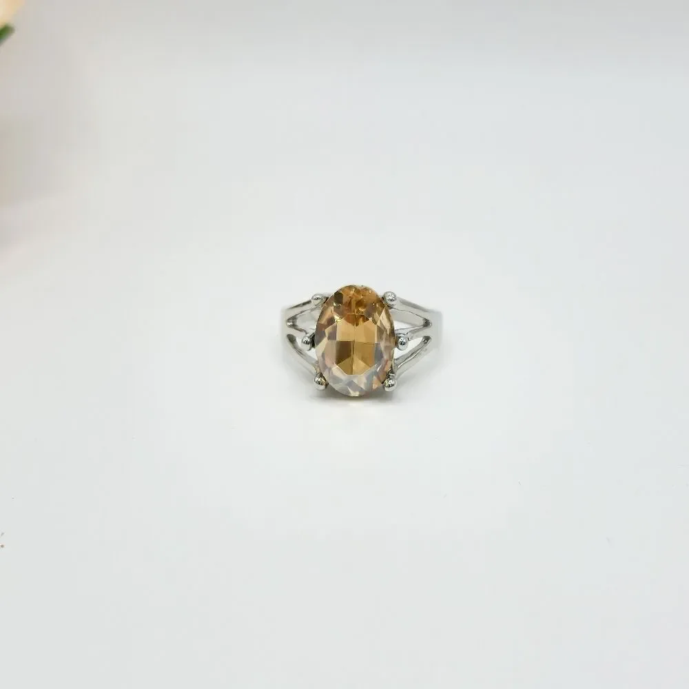 Vintage silver tangerine cocktail statement ring